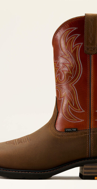 Ironside Square Toe Steel Toe Work Boot Side